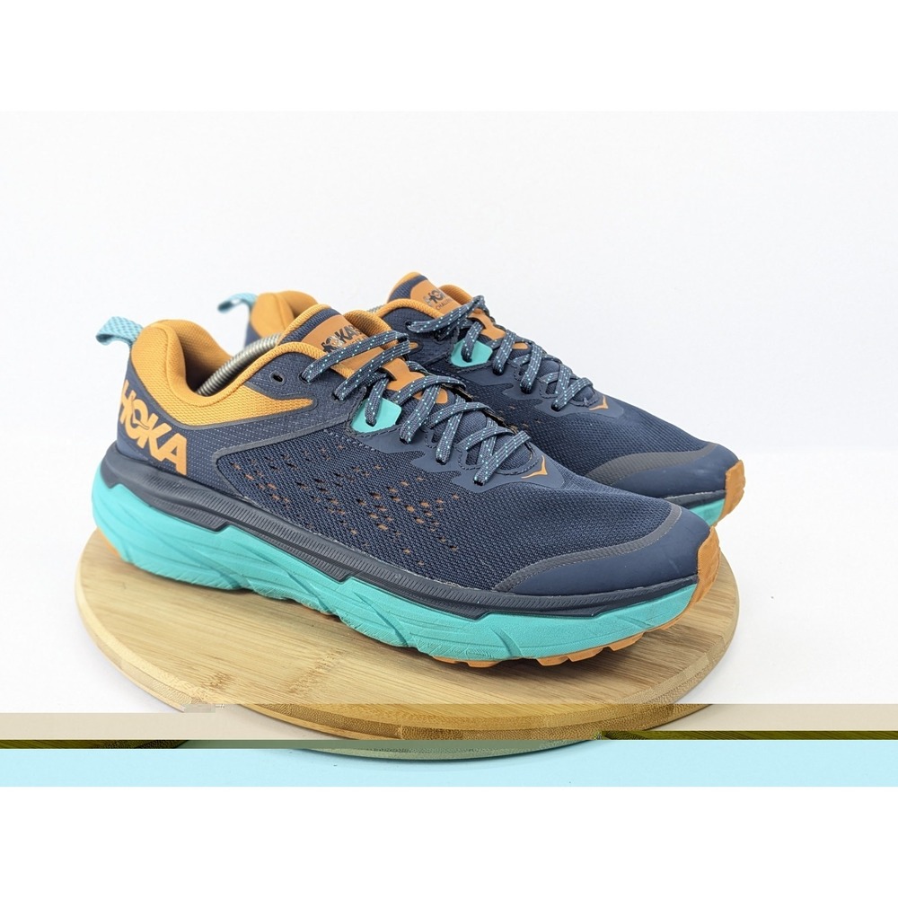Hoka Challenger ATR 6 Shoes Mens 10.5 D Blue Green Trail Running Sneakers Hike